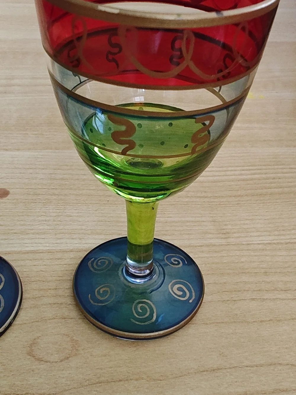 Pier 1 Imports Festive Stripe Multi-Color Hand Painted Shot Glasses - Set of 3